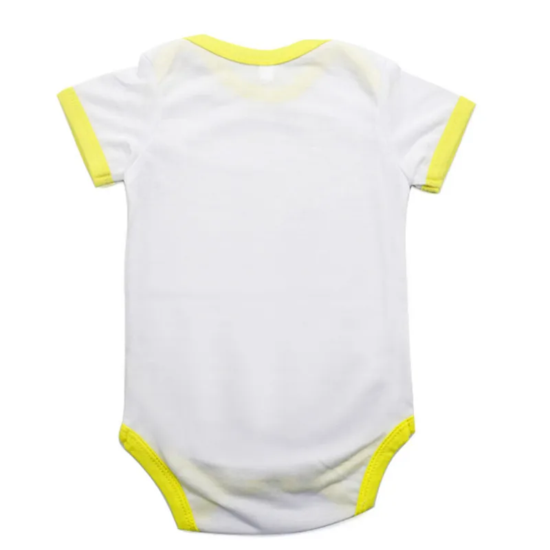 

10pcs/Lot Sublimation Blank Baby Climb Yellow Clothes T-shirt 0-12 Mouths Heat Press Dye sublimation ink Crafts Infant conjoine
