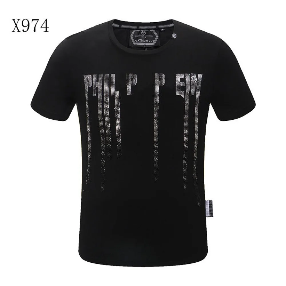 

Plein-Brand Gothic Letter Print Tshirts Mens Diamond T-shirts Best Casual Cotton Quality Top Tees T-shirt Fashion Summer Style