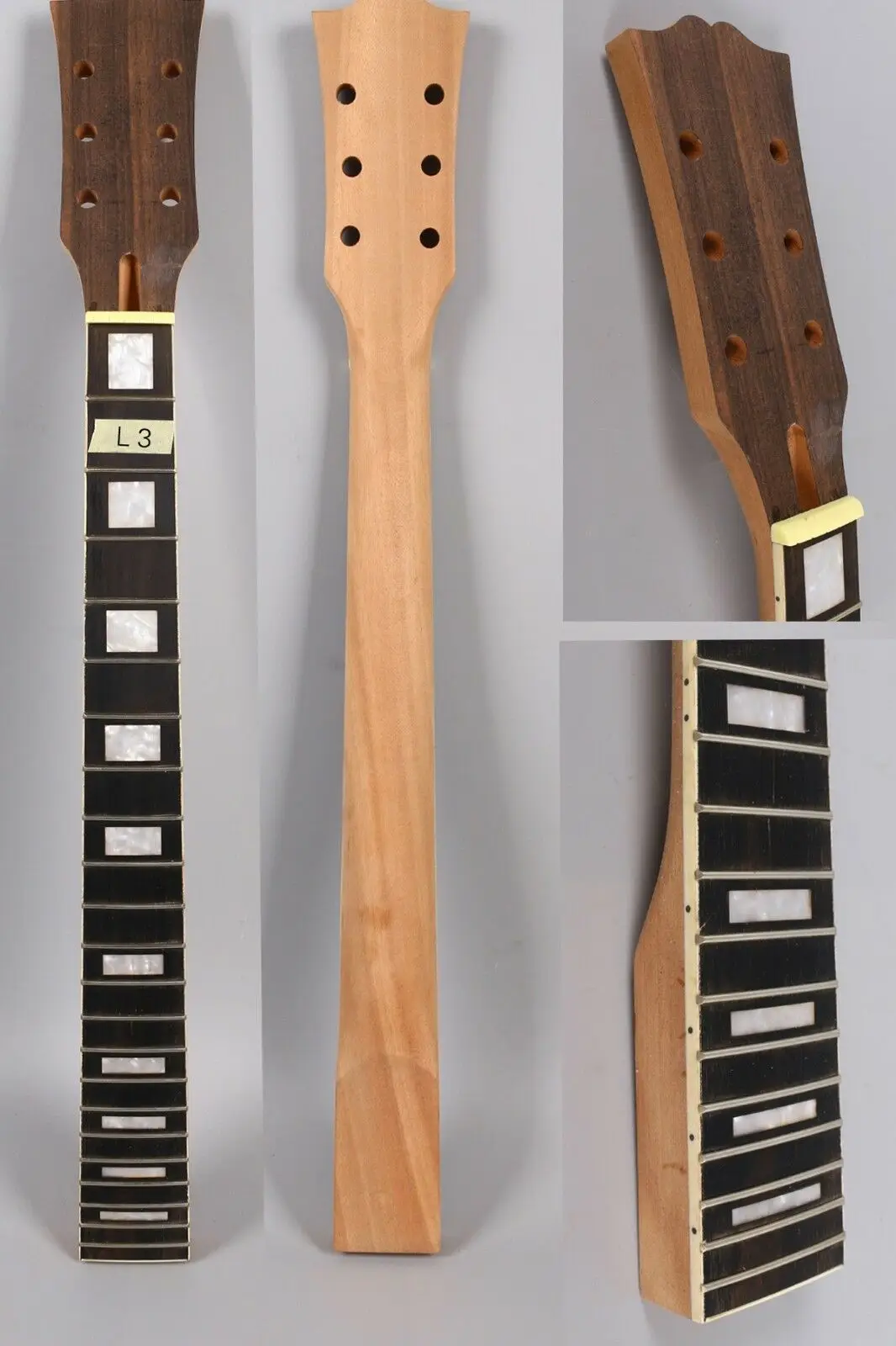 

New Guitar Neck 22 fret 24.75inch Ebony Fretboard Block Inlay Lp Style Bolt on guitar parts replacement #L8