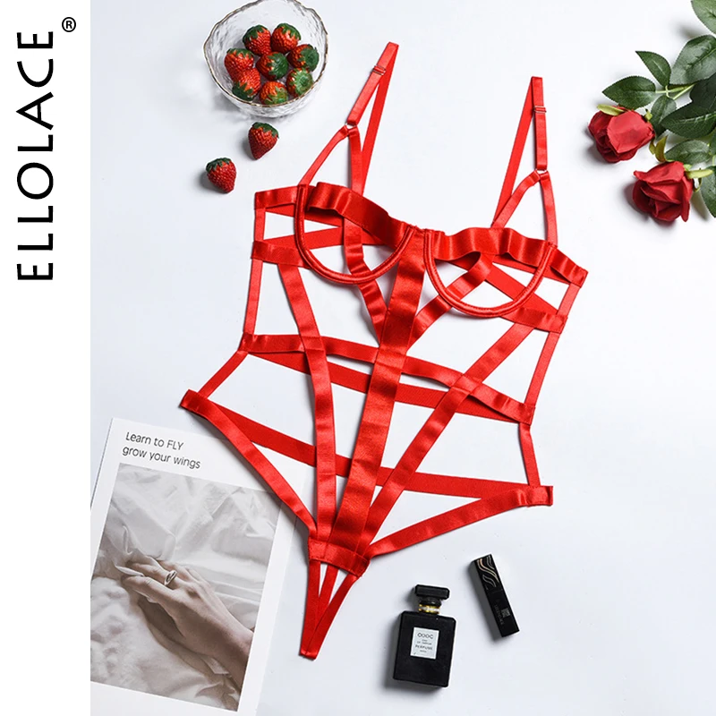 

Ellolace Sensual Bandage Bodysuit Sissy Lingerie Exotic Costumes Hollow Out Pornographic Body See Through Erotic Tempt Babydoll