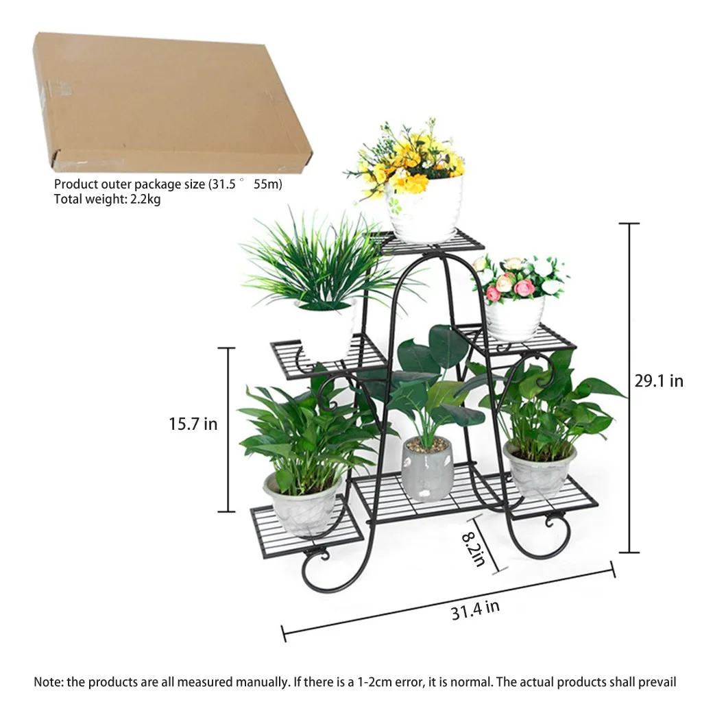 6-уровневая металлическая подставка для растений цветочный горшок садовая полка