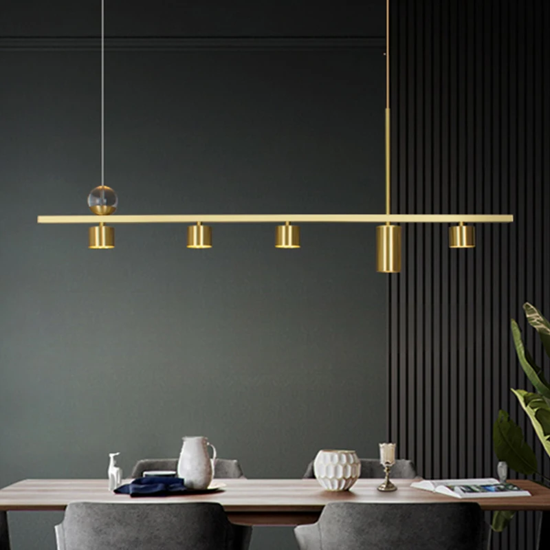 Aisilan led chandelier modern all copper dining room light luxury bar Nordic home creative spot pendant lamp | Лампы и освещение