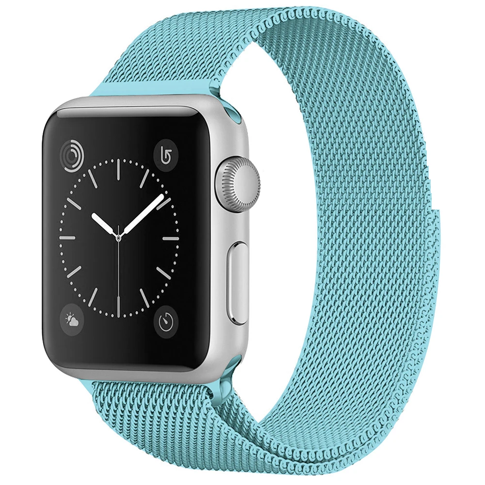 Миланский Браслет-петля, ремешок из нержавеющей стали для Apple Watch, серия 1, 2, 3, 42 мм, 38 мм, металлический ремешок для iwatch, серия 4, 5, 40 мм, 44 мм