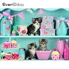 Evershine Алмазная вышивка кошки полная площадь Алмазная мозаика животные вышивка крестиком 5D DIY Алмазная Живопись Новое поступление картина стразы хобби и рукоделие