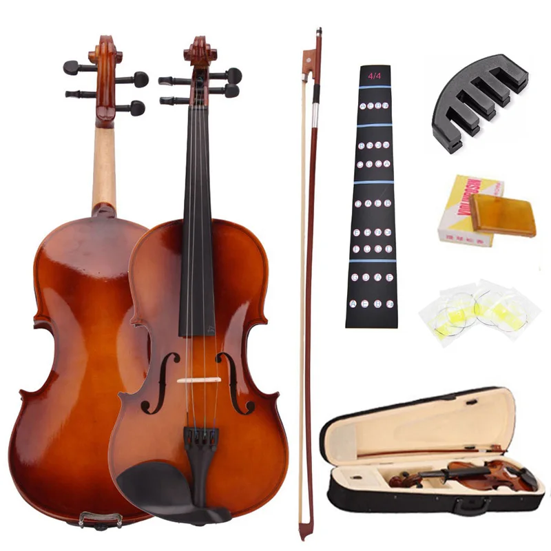 4/4 полный размер натуральный акустический Скрипка с Чехол смычок канифоль немой