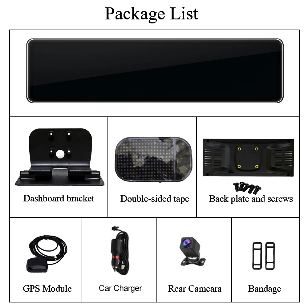 4K Автомобильное зеркало заднего вида с GPS WiFi Автомобильный регистратор 2160P Ultra HD