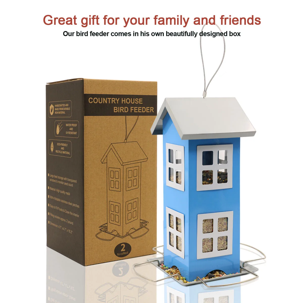 

Mental Hanging Wild Bird Feeder Bird House Feeder Garden Outdoor Decoration Pajaros Comederos Outside Garten Decor