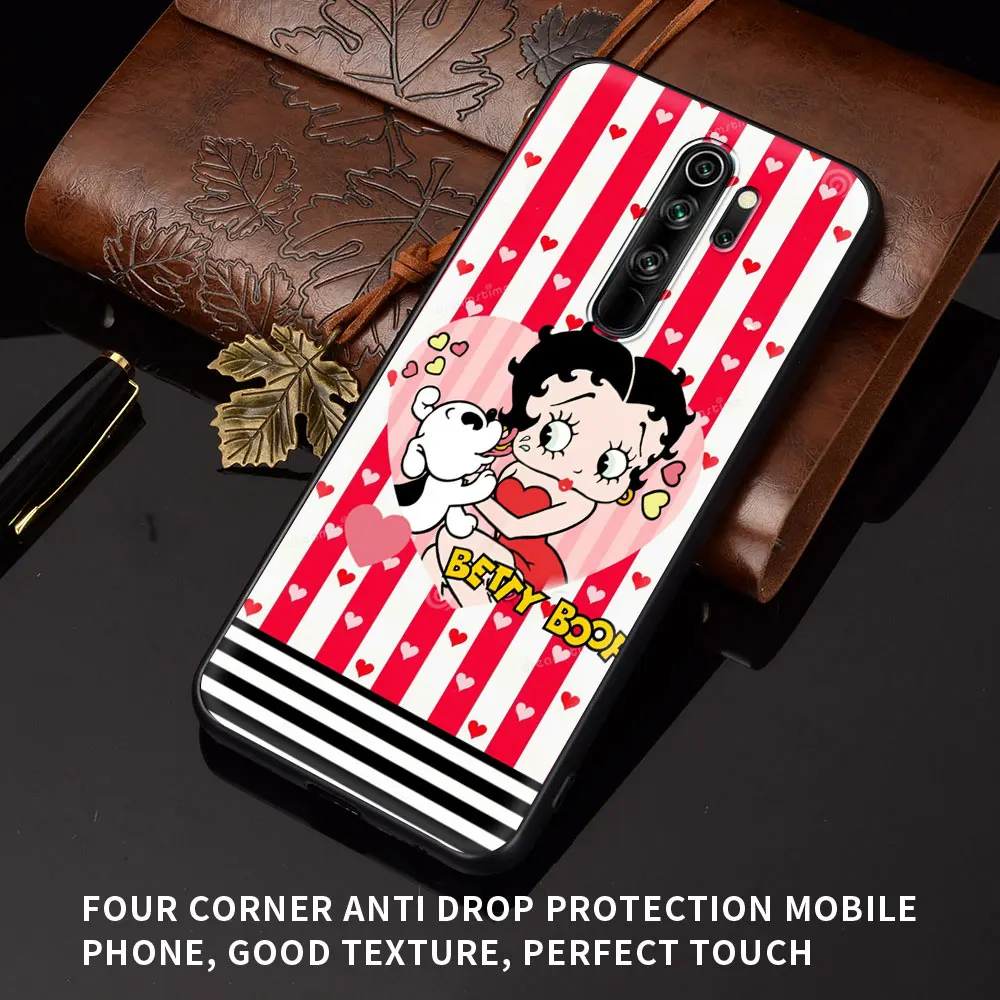 

Betty Boop Cartoon Girl Case For Xiaomi Redmi Note 9S 9 8 10 Pro 7 8T 9A 9C 8A 7A 6 6A Black Soft Phone Cover 9T K40 Funda Coque