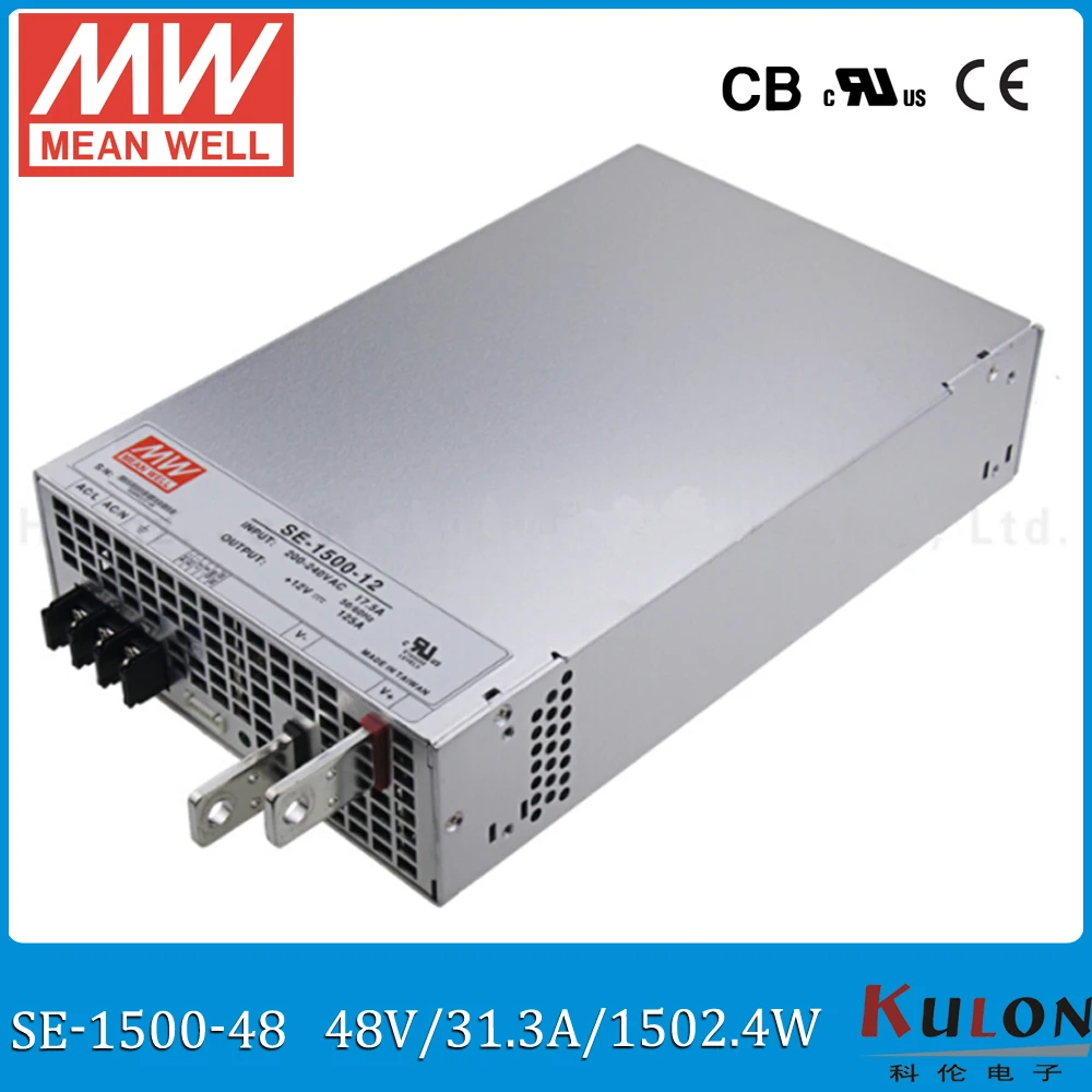 

Original MEAN WELL SE-1500 1500W Power Supply AC 220V to DC 48V PSU 5V/300A 12V/125A 15V/100A 24V/62.5A 27V/55.6A 48V/31.3A