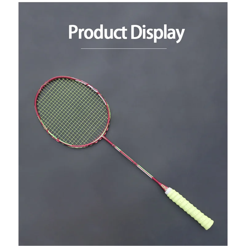 

Full Carbon Fiber Lightest 10U 52g Badminton Racket Strung Max Tension 30LBS Professional Rackets With Box Strings Racquet -40