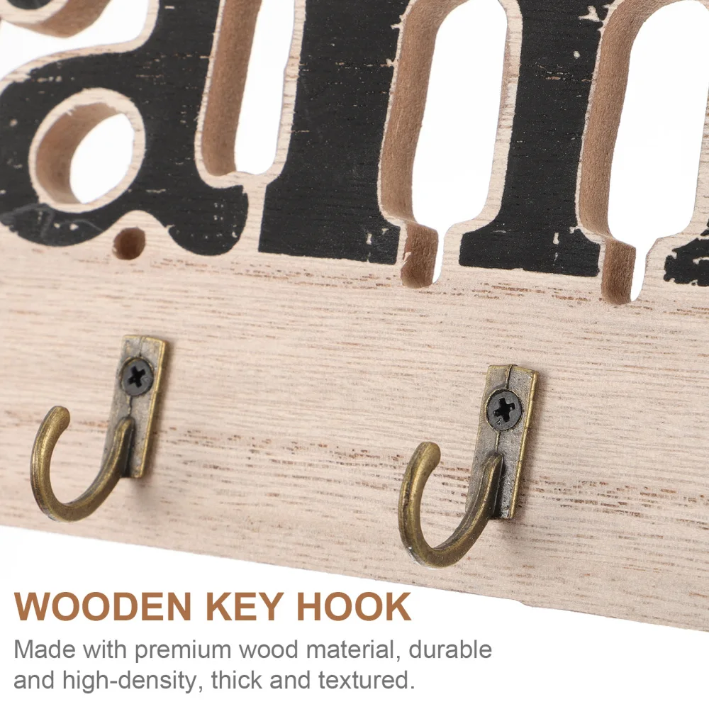 

1Pc Wall-mounted Wooden Hook Decorative Storage Hanger Porch Wall Ornament