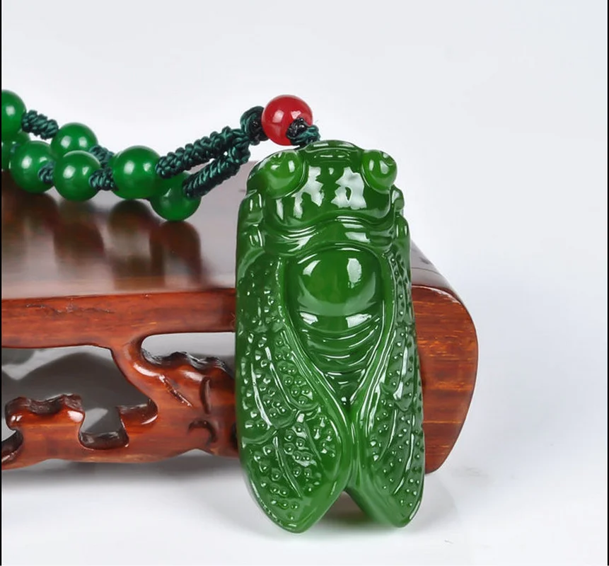 

Hot Selling Natural Men Women Green Jade Hand-Carved Pendant Necklace fashion Jewelry Charm Amulet Gifts