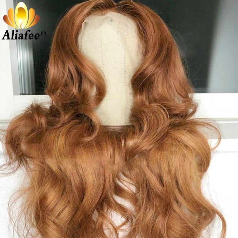 

Ginger Chocolate Brown 13x6 Lace Front Human Hair Wigs Body Wave Transparent Lace Wigs Orange Blonde Lace Frontal Wig 180% Remy