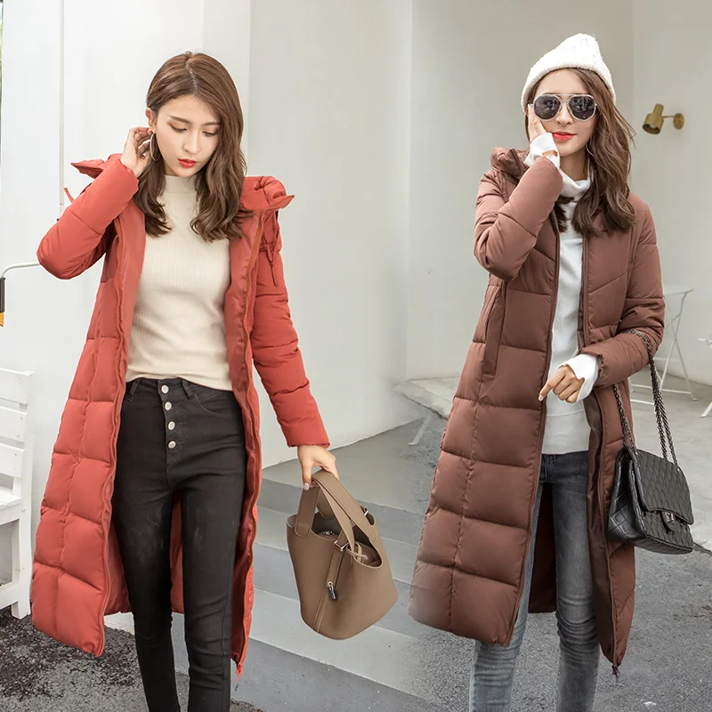 Парка женская зимняя с хлопковой подкладкой 2020 размера плюс капюшоном 7299 |