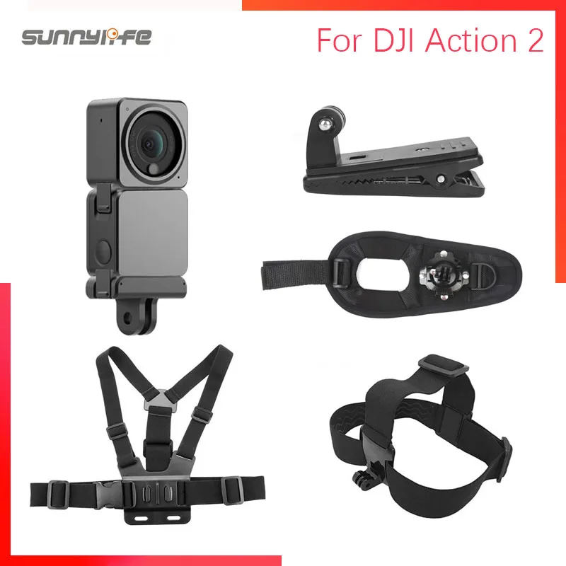 Sports Camera Wearable Suit Accessories FOR DJI ACTION 2 Backpack Clip Chest Strap Wrist Headband Band for Gopro 10 Accessories