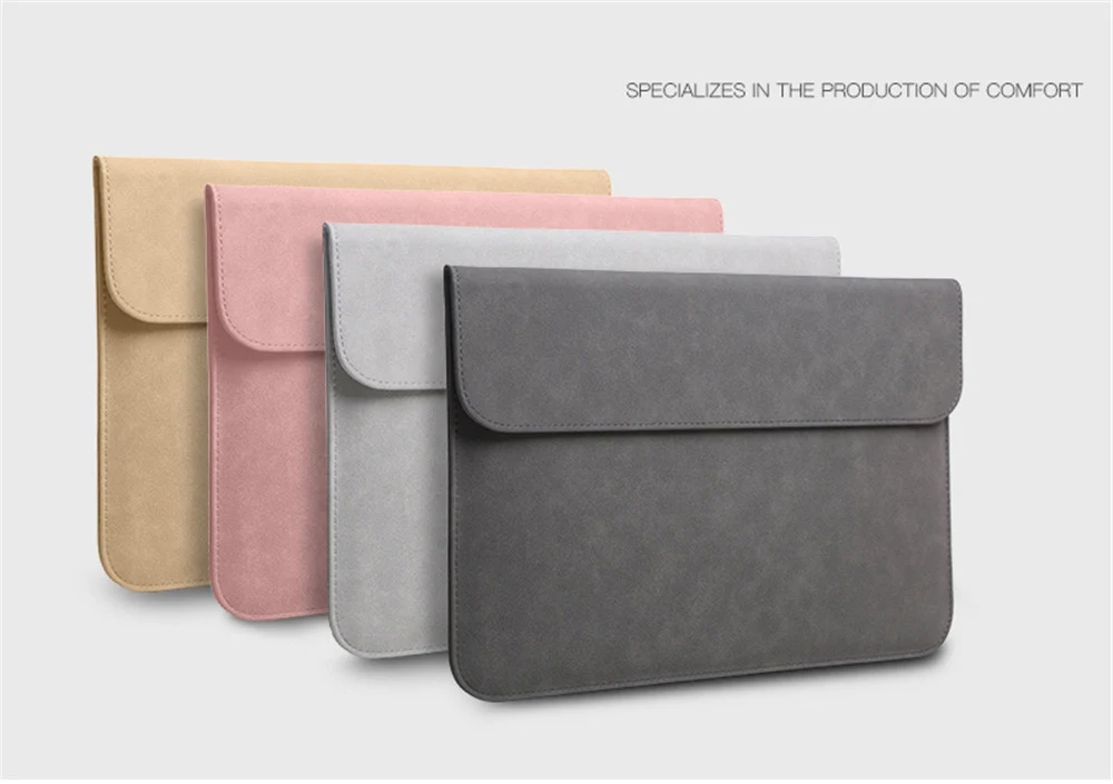 Portable PU Laptop Sleeve Bag Notebook Handbag Case For Macbook Air Pro 11 12 13 Retina New Pro 13.3 15.4 Touch Bar Cover