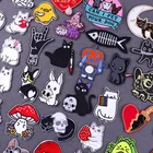 Детские Мультяшные нашивки Killer Cat для одежды, патчи с утюгом, Симпатичные нашивки с животными, шитье, вышивка, нашивки на одежду, аппликация