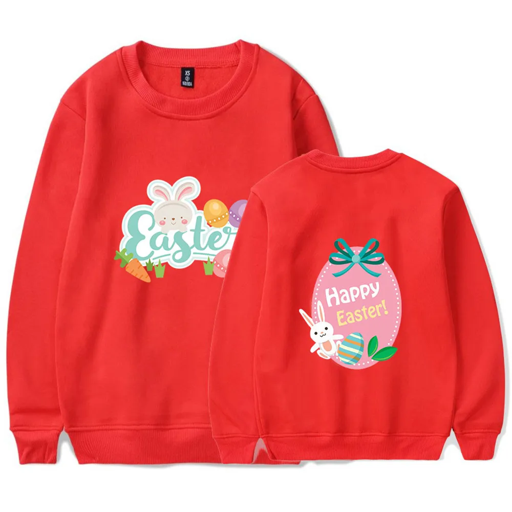

Easter Day Pullover Rabbit Print Round Neck Pullover Harajuku Sweatshirts Men Women Fashion Clothes Cartoon Unisex Streetwear