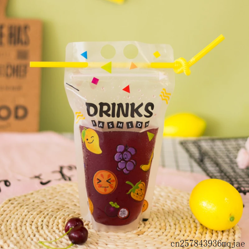 500 шт упаковочный пакет для напитков фруктов пластиковый мешочек сока молока