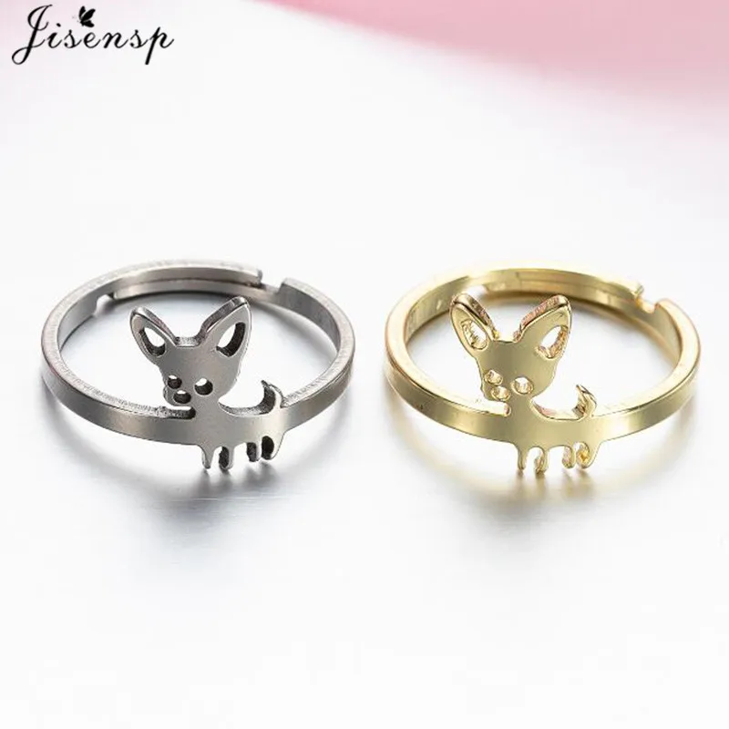 Милые Чихуахуа собачья из нержавеющей стали кольцо для женщин дети любят мой