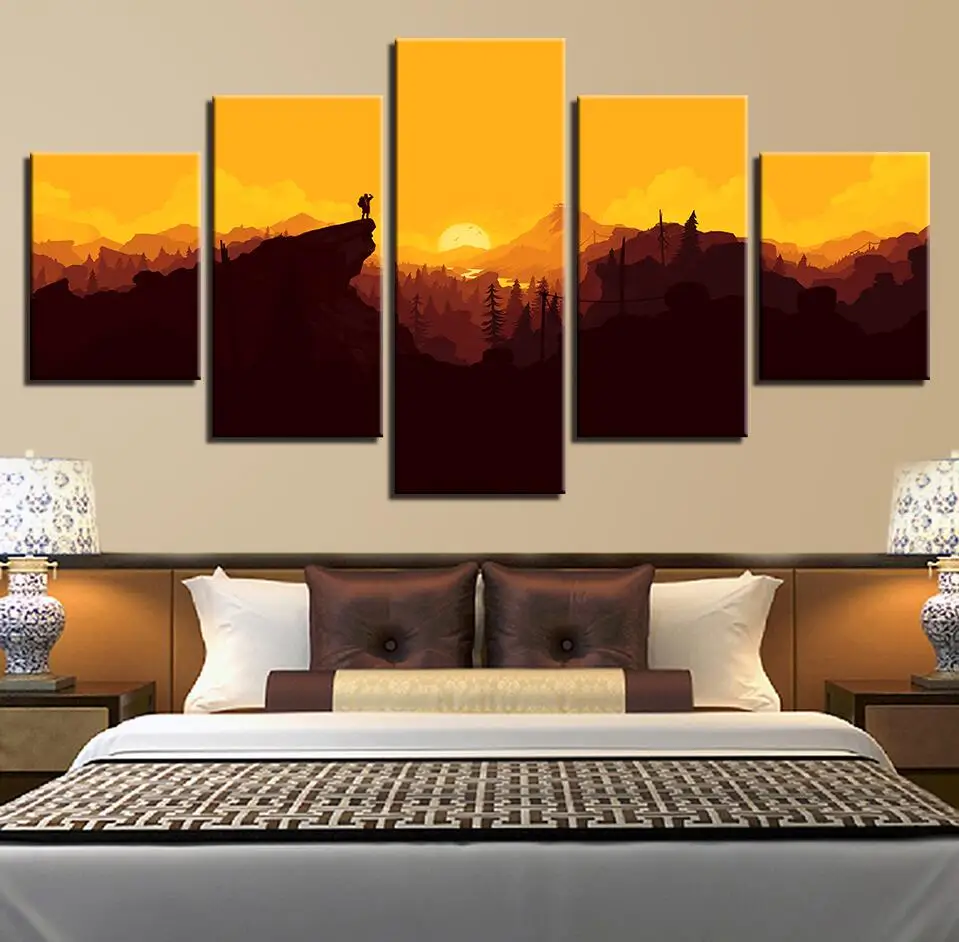 

Modern Canvas Painting Framework HD Printed Office Wall Art Pictures 5 Pieces Natural Scenery Poster Decoration Home Living Room