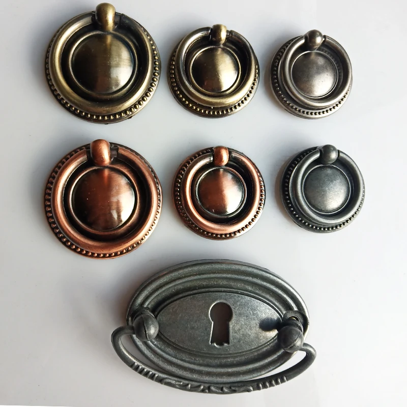 Винтажная ручка для мебели в деревенском ретро стиле античное серебряное кольцо