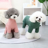 thick teddy cotton clothes winter small pet dog cat coat jumpsuit for dogs puppy costume pomeranian solid color hoodies %d0%be%d0%b4%d0%b5%d0%b6%d0%b4%d0%b0