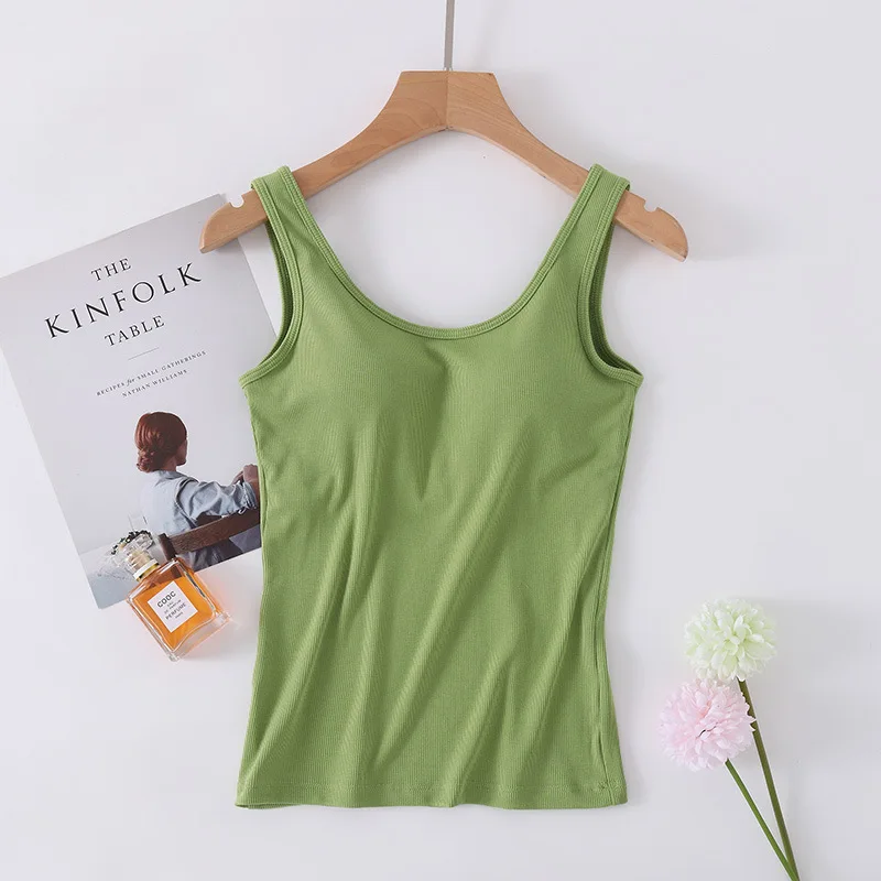 

2021 new summer modal with chest pad vest female bra integrated home bottoming exercise