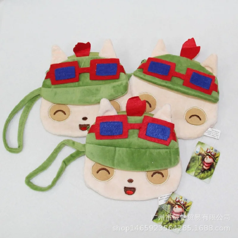 

New Cosplay Teemo Anime Cartoon Wallet Coin Purse Manga Flannel Wallet Cute Purse Coin Holder For Kids