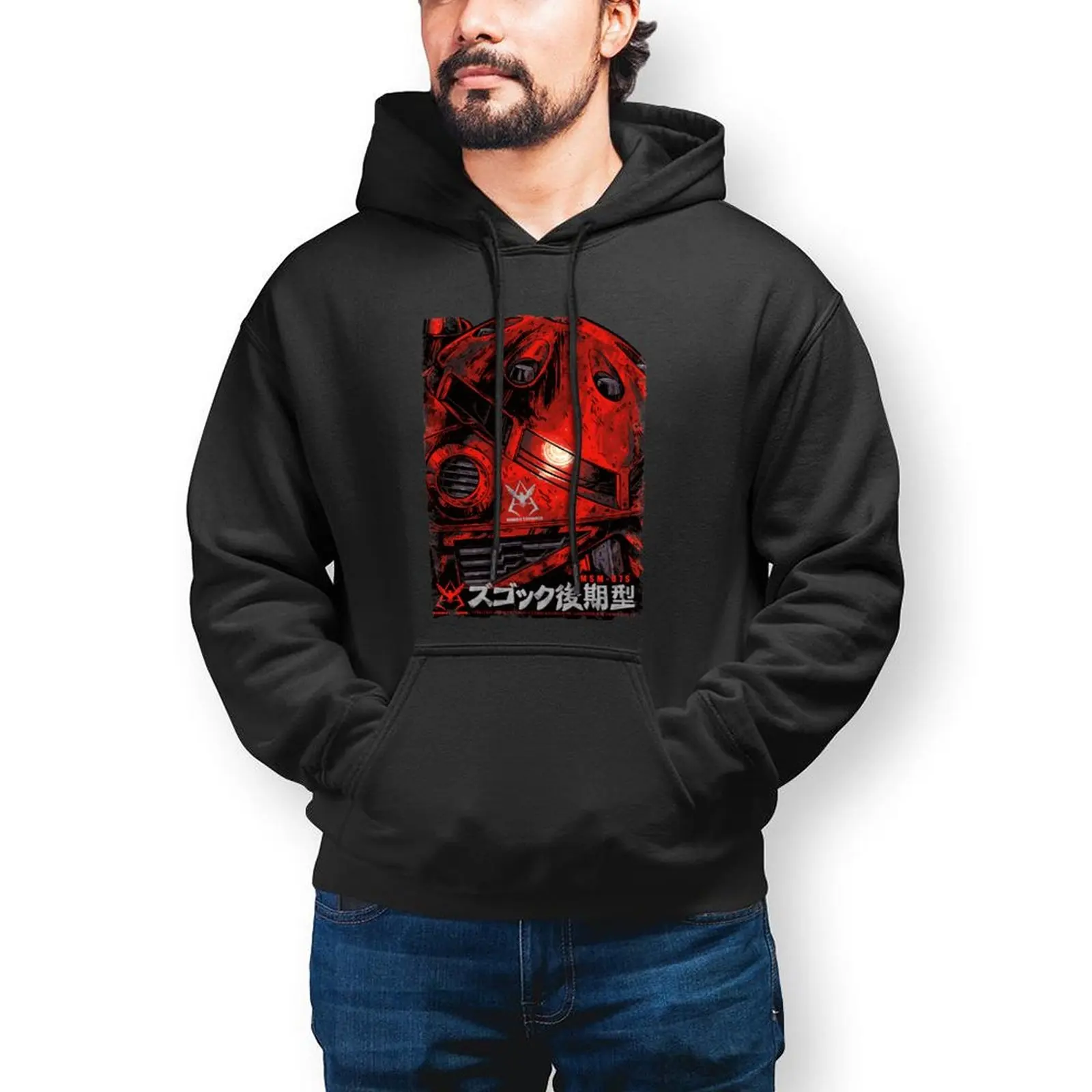 

Bandai Gundam MSM-07 Gundam Z'Gok Z Gok Zgok Hoodie Anime Cotton Hoodies Warm Oversize Outdoor Pullover Hoodie Men