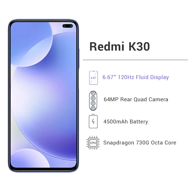 Предпродажа Xiaomi Redmi K30 6 ГБ 64 Гб Смартфон Snapdragon 730G Восьмиядерный мп