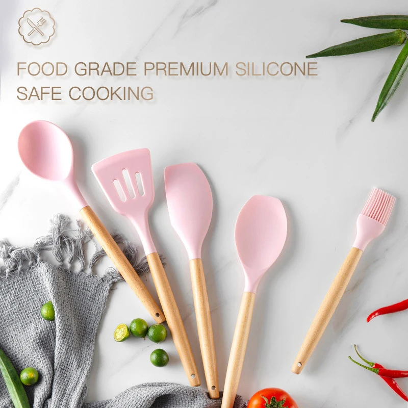 11/12/13Pcs Silicone Kitchen Set nonstick Kitchen Utensils Set with Spoon Spatula Cooking Accessories Baking Kitchen Tools Set
