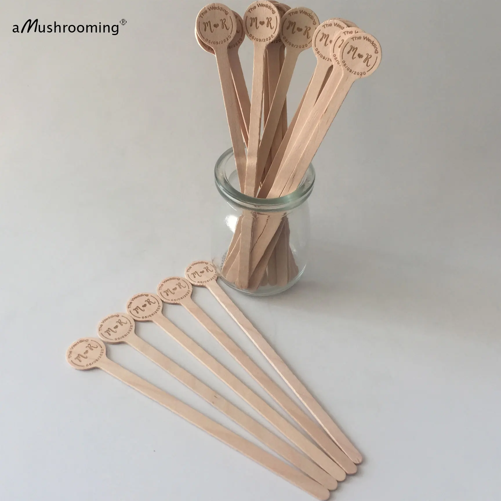 Деревянные штампы для напитков с надписью персонализированные Коктейльные