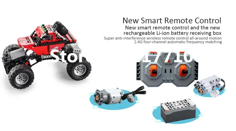 

New Car Ideas Series The 4x4 Off-Roader Motorized Model Building Blocks Set Classic Car-Styling Education Toys For Children