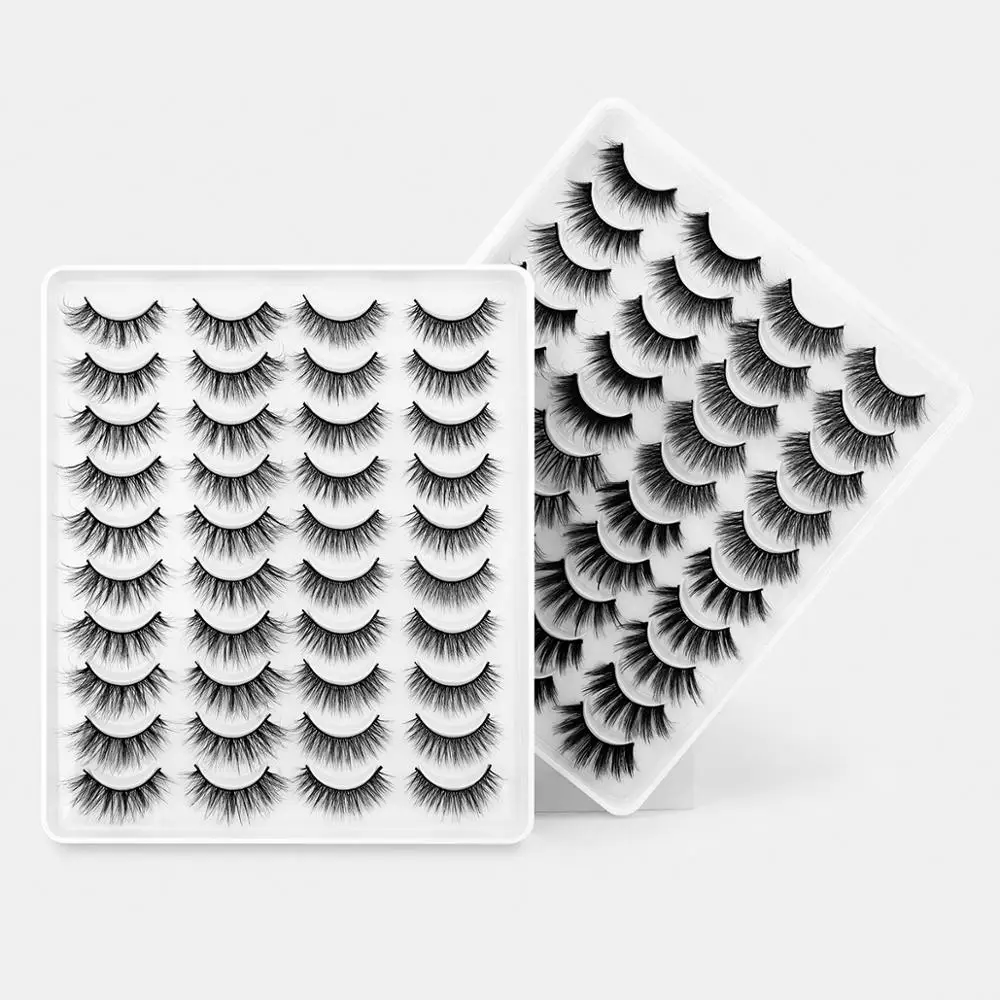 8/20 пар 15 20 мм натуральный 3D накладные Искусственные ресницы косметический набор
