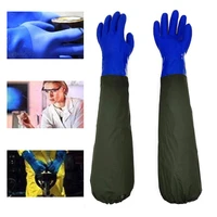 high quality wear resistant gloves waterproof pvc machinery industry fishery gloves long sleeve rubber work gloves durable