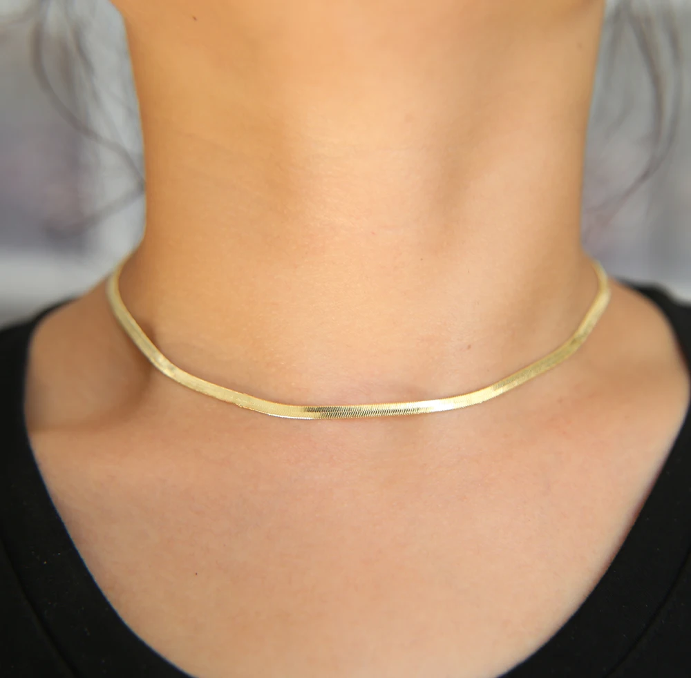 Распродажа ошейник 2021 цепочка чокер в елочку змеиная Ожерелье для женщин и