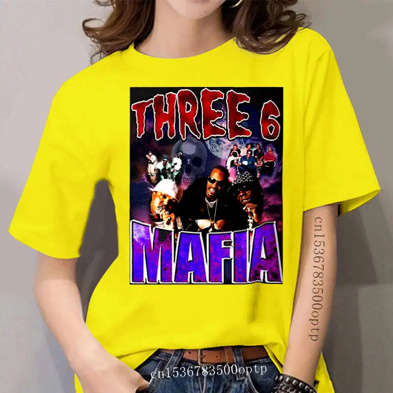 

women T shirt THREE SIX 6 MAFIA New Black Cotton Tops funny t-shirt novelty tshirt women