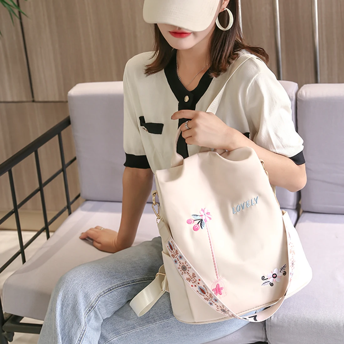 Рюкзак с защитой от кражи для женщин школьный ранец девушек водонепроницаемый