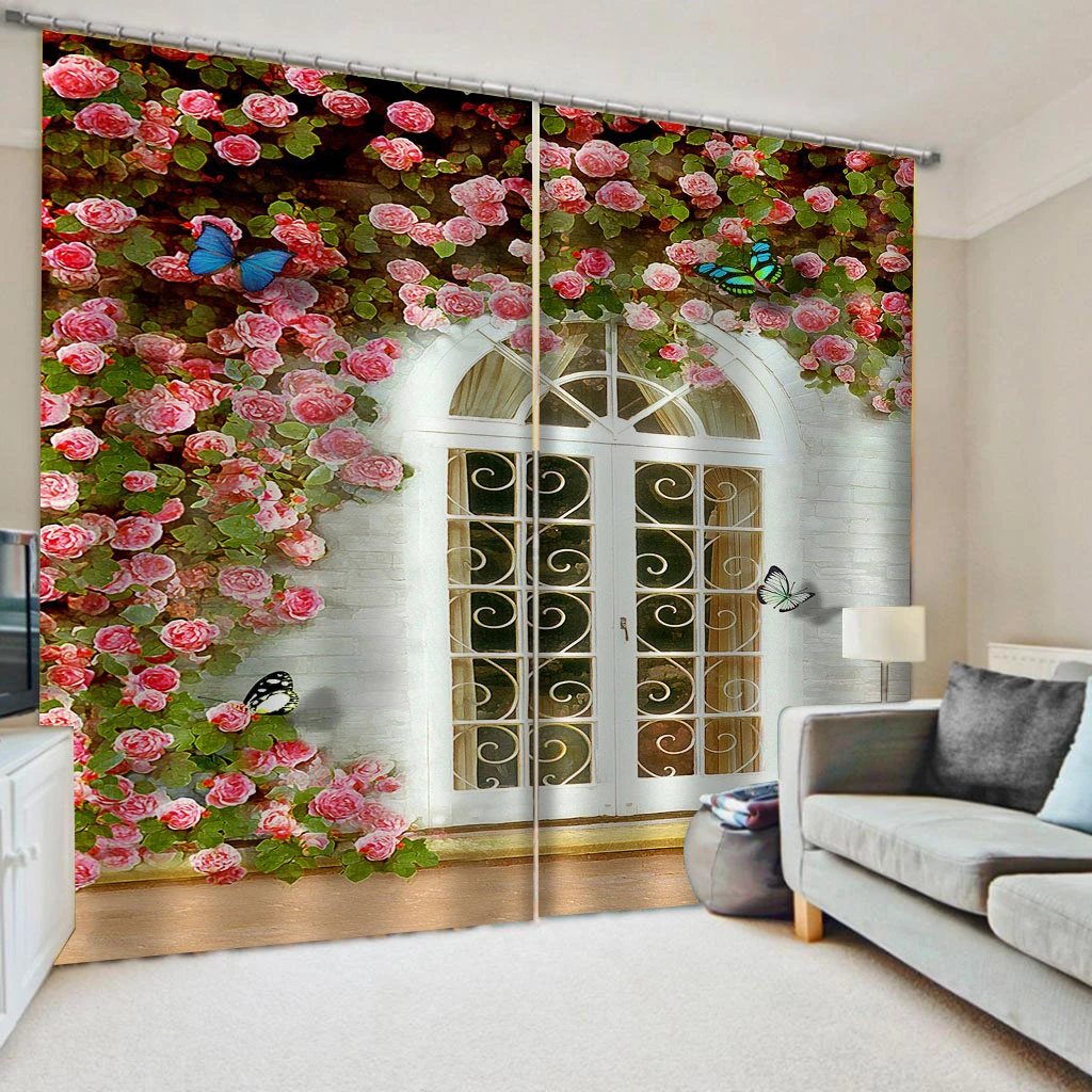 

Customized size Luxury Blackout 3D Window Curtains For Living Room flower lines curtains window curtain