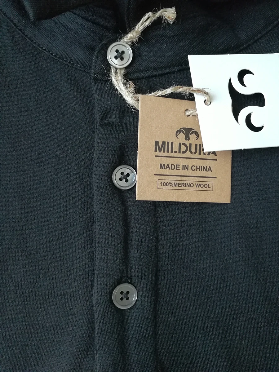 Мужская рубашка поло из мериносовой шерсти пропускающая воздух с защитой от