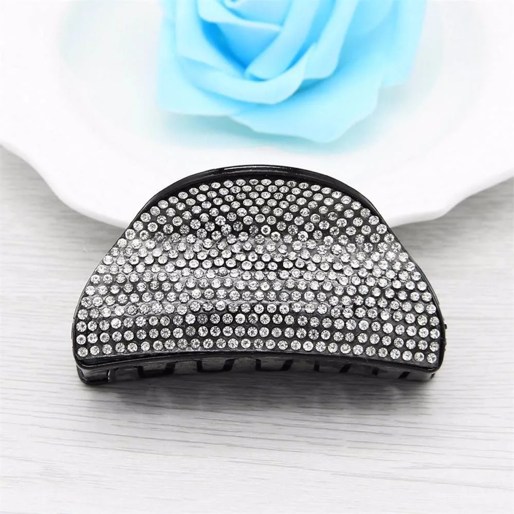 Полный Стразы черный зажим для волос заколка со стразами Блестящие кристаллы