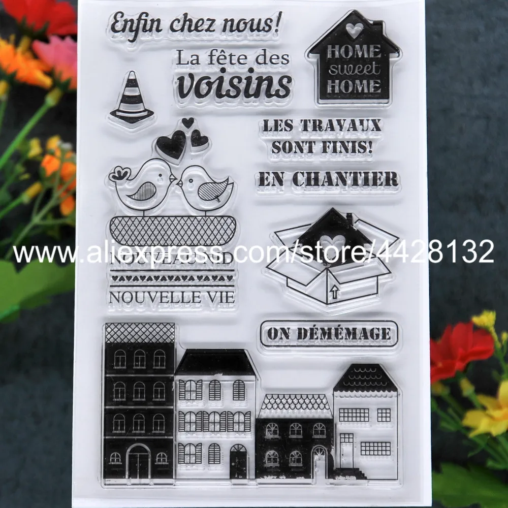 Французский enfin chez nous NOUVELLE VIE милый домашний скрапбук для фотографий резиновый