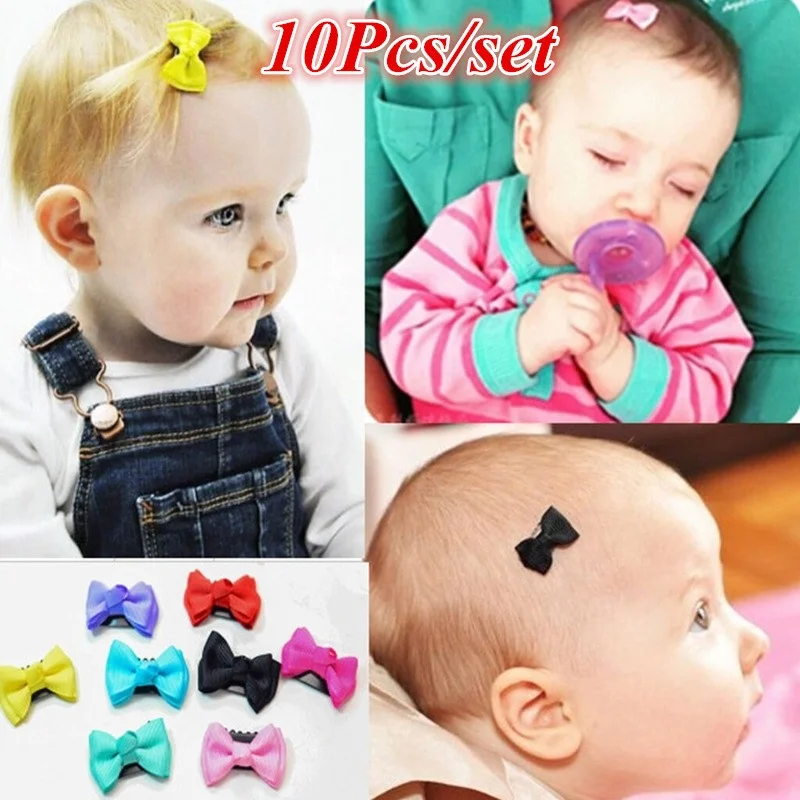 

10Pcs/set Candy Color Baby Mini Small Bow Hair Clips Safety Hair Pins Barrettes for Children Girls Kids Hair Accessories Fashion