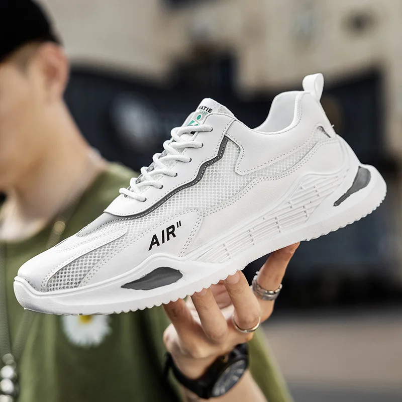

2021 Summer New Breathable Hollow Out Men's Shoes Korean Sports Casual Shoes Reflective Mesh Shoes Wholesale Men's Fashion Shoes
