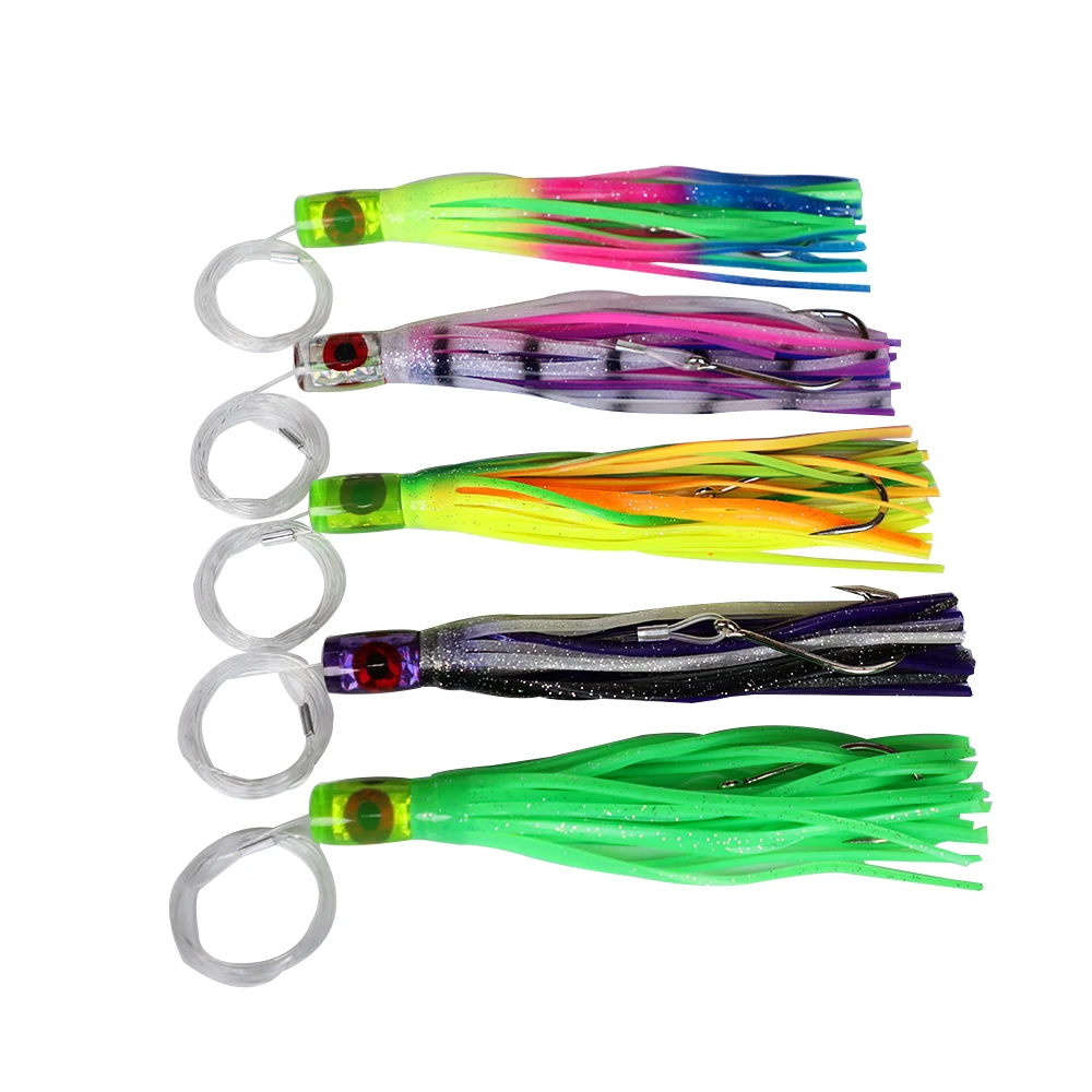 5 шт. приманка с зазубринами на марлина сетчатой сумкой тунец рыба большая игра