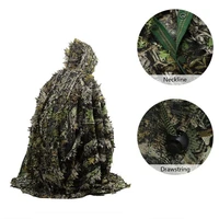new outdoor cs war game tactical 3d leaf woodland cloak camouflage hunting clothes ghillie suit airsoft men poncho windbreaker