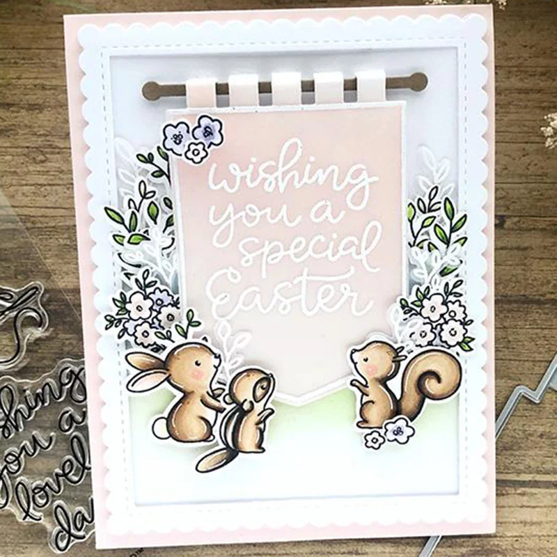 MonkeyStamp кролик белки металлические Вырубные штампы и для сделай сам Скрапбукинг
