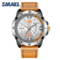 smael leather band watch fashion male luminous hands clock auto date wristwatches 30m waterproof timer relogio 9205 men watches