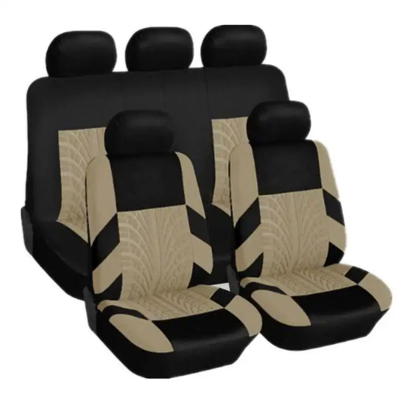 5 Seat Set Beige VODOOL чехол для автомобильных сидений, набор универсальных чехлов для автомобильных сидений, защитный чехол для сидений автомобиля - Название цвета: 5 Seat Set Beige